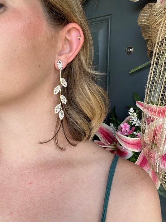 Gold Cascading Leaf Earrings