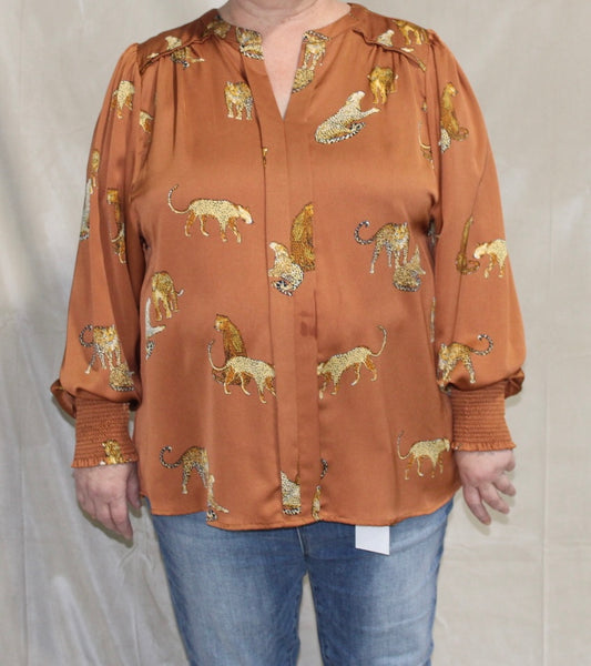 Caramel Leopard Print Top