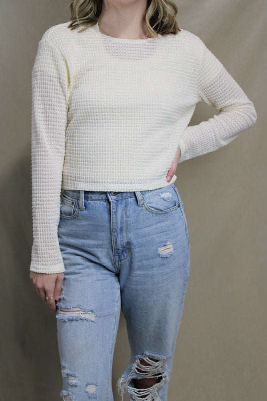 Ivory Thrive Side Slip Crop Top