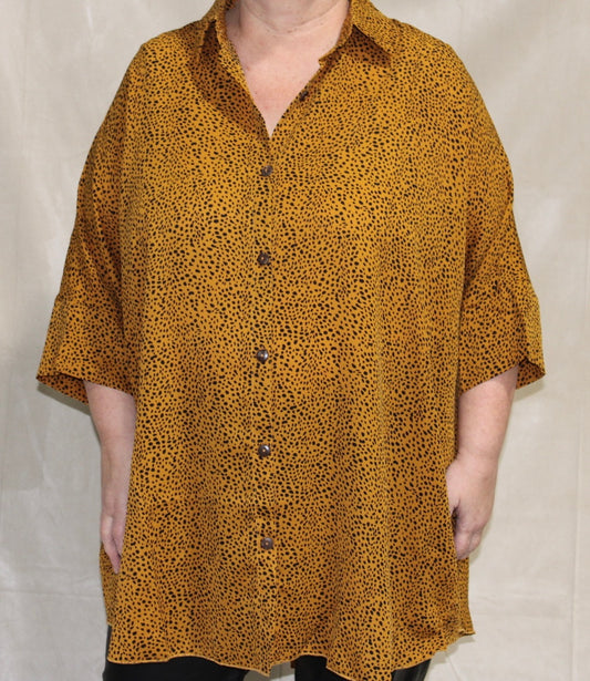 Leopard Button Up Tunic Dress