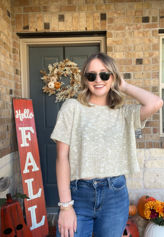 Olive Billie Short Sleeve Knit Top