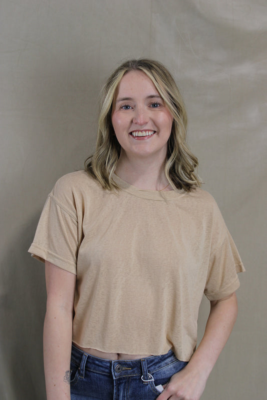 Cropped Butter Tee - Natural