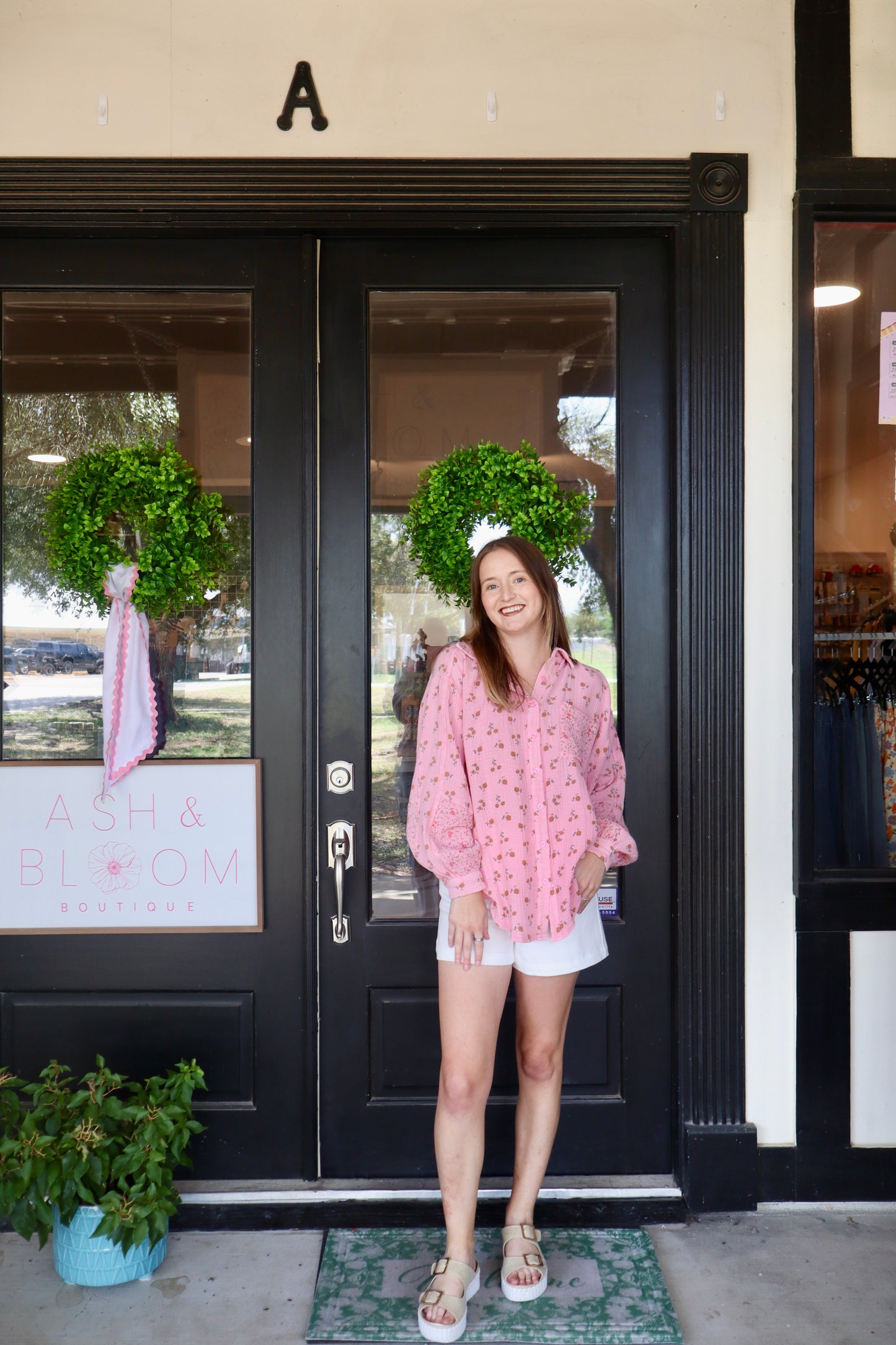 Cotton Candy Mixed Floral Pattern Button Up Top