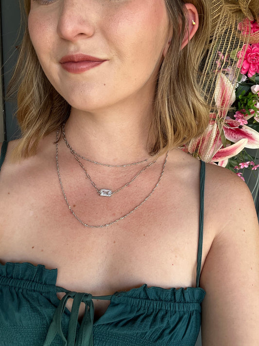 Silver "Too Cool for You" Layered Chain Necklace