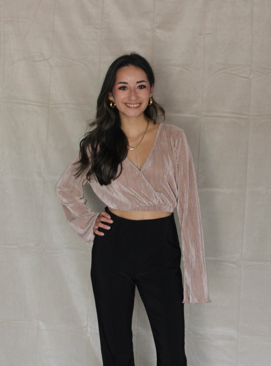Mocha Wrap Crop Top