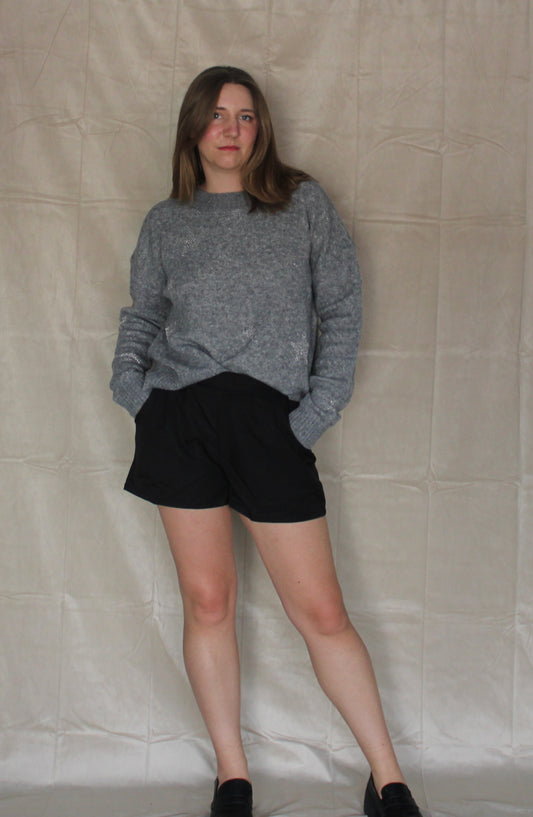 Black Pleated Shorts
