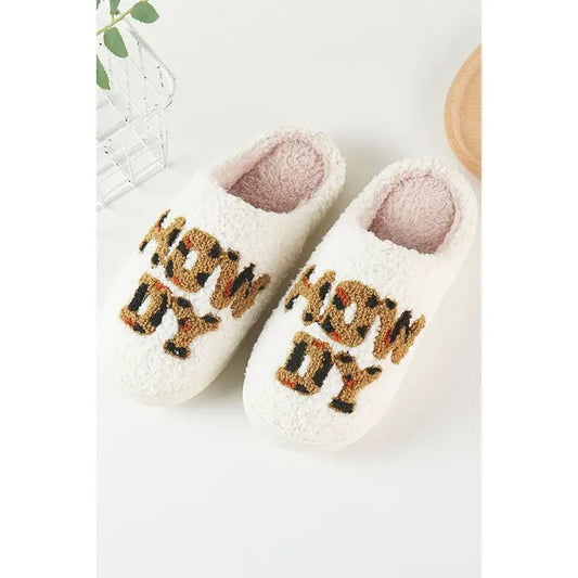 Howdy Cow Print House Shoes