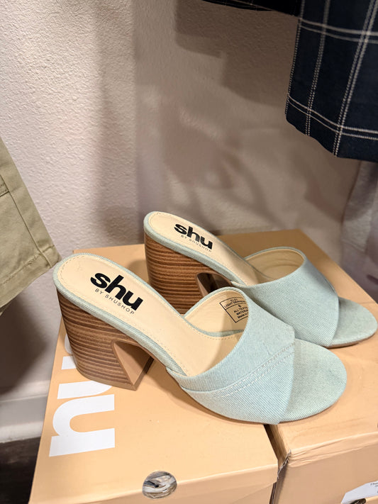 The Elsy Heel - Light Denim